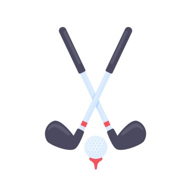 Golf sopaları ve topları çimlerin üzerinde spor müsabakaları için..