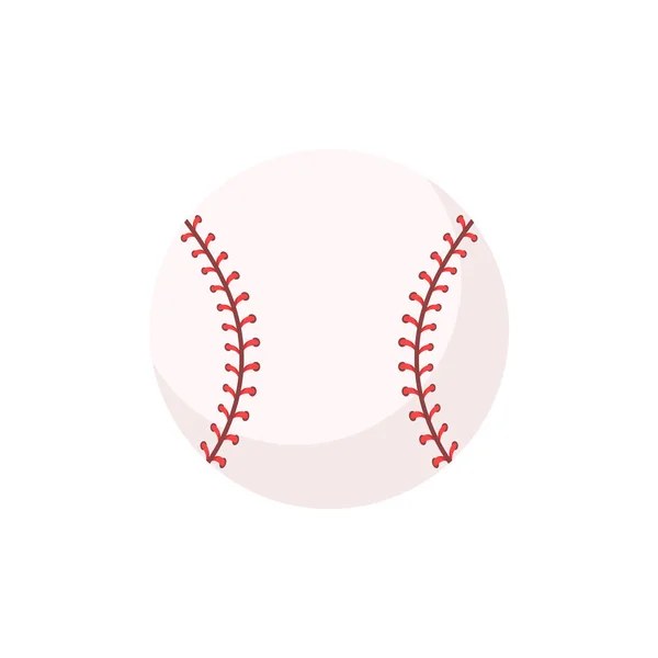 Baseball Cuir Avec Coutures Rouges Tournois Softball Populaires — Image vectorielle