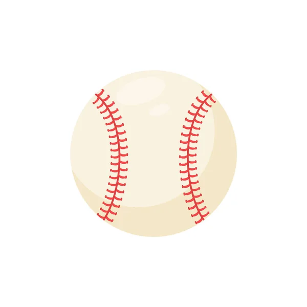Baseball Cuir Avec Coutures Rouges Tournois Softball Populaires — Image vectorielle