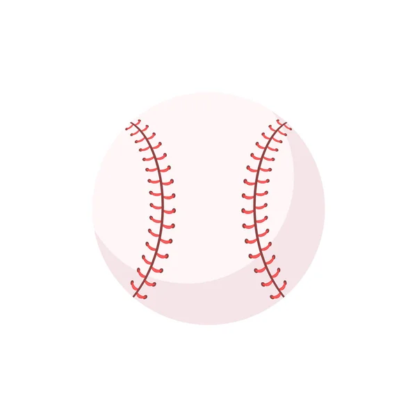 Baseball Cuir Avec Coutures Rouges Tournois Softball Populaires — Image vectorielle