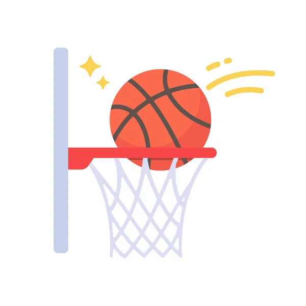 Basket Qui Est Jeté Dans Panier Dans Sport — Image vectorielle