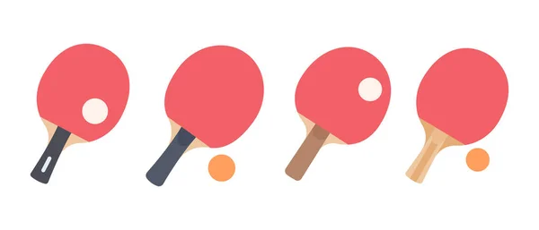 乒乓球室内乒乓球比赛中击球的乒乓球棒 — 图库矢量图片
