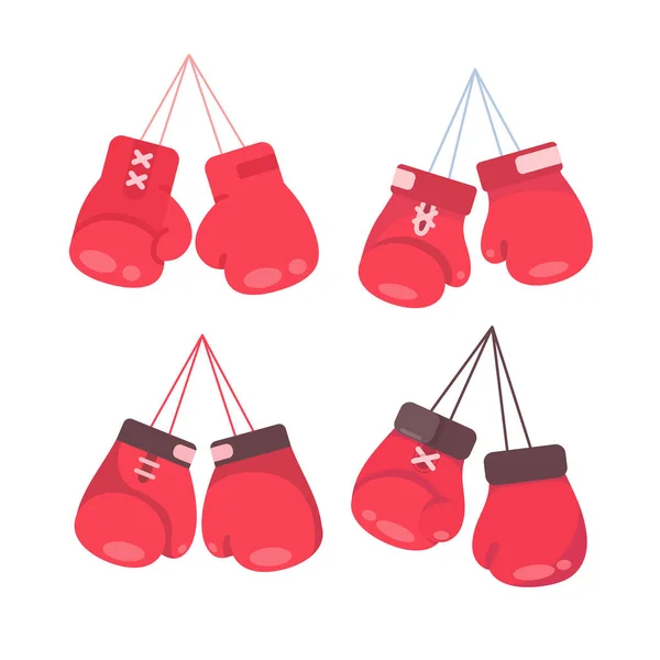 Guantes Boxeo Lucha Contra Competencia Deportiva — Vector de stock