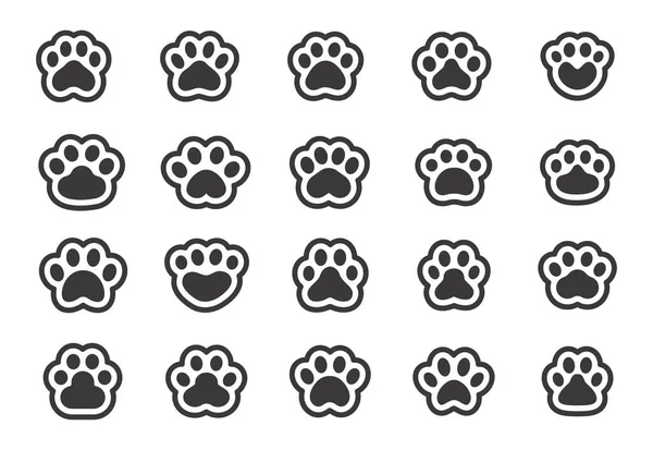 Dog Cat Paws Sharp Claws Cute Animal Footprints — Stok Vektör