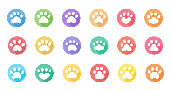Dog Cat Paws Sharp Claws Cute Animal Footprints — Stock Vector