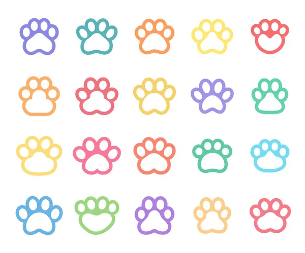 Dog Cat Paws Sharp Claws Cute Animal Footprints —  Vetores de Stock