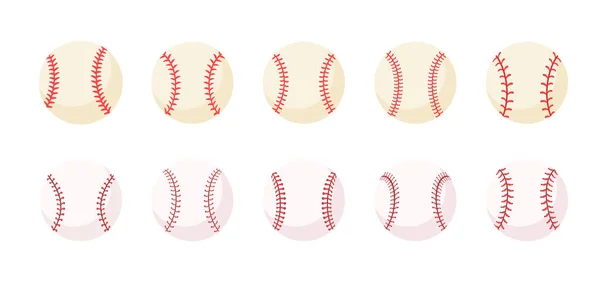 Baseball Cuir Avec Coutures Rouges Tournois Softball Populaires — Image vectorielle