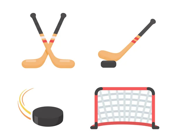 Bâton Hockey Balle Équipement Pour Faire Sport Sur Glace — Image vectorielle