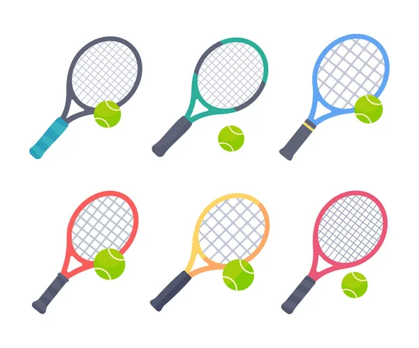 Tennisrackets Ballen Sportuitrusting Voor Buiten — Stockvector