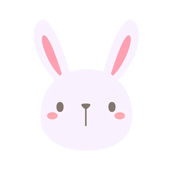 Dibujos Animados Cara Conejo Mascotas Lindas Para Niños — Vector de stock