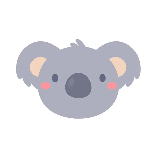 Dibujos Animados Koala Cara Lindo Mascotas Para Niños — Vector de stock