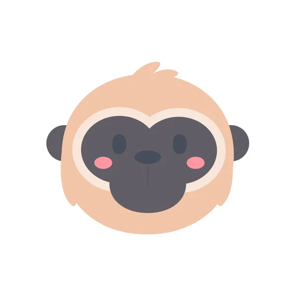 Dibujos Animados Mono Cara Lindo Mascotas Para Niños — Vector de stock