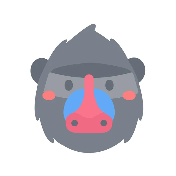Cartoon Monkey Face Cute Pets Kids — Stock Vector