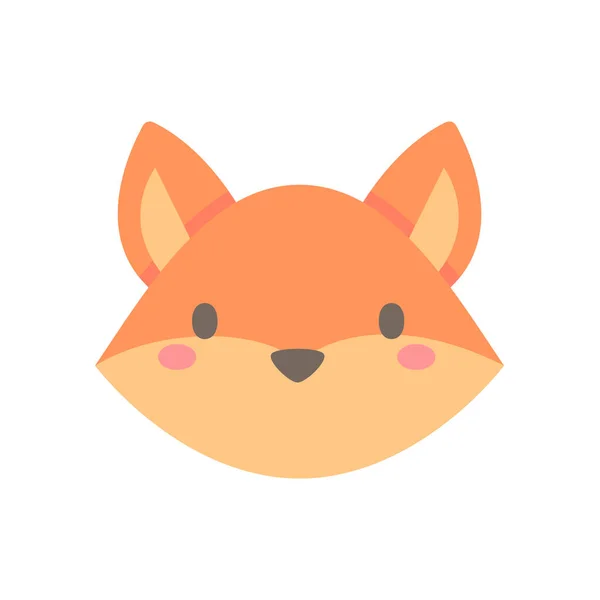 Vetor Fox Design Rosto Animal Bonito Para Crianças — Vetor de Stock