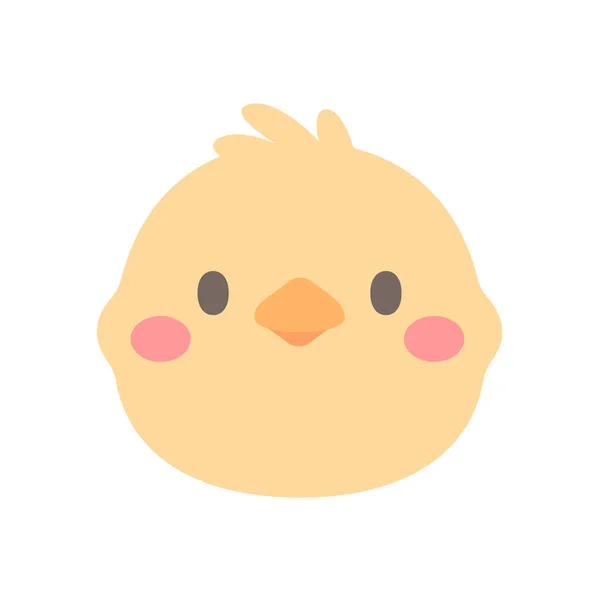 Chick Vector Cute Animal Face Design Kids — Stock Vector
