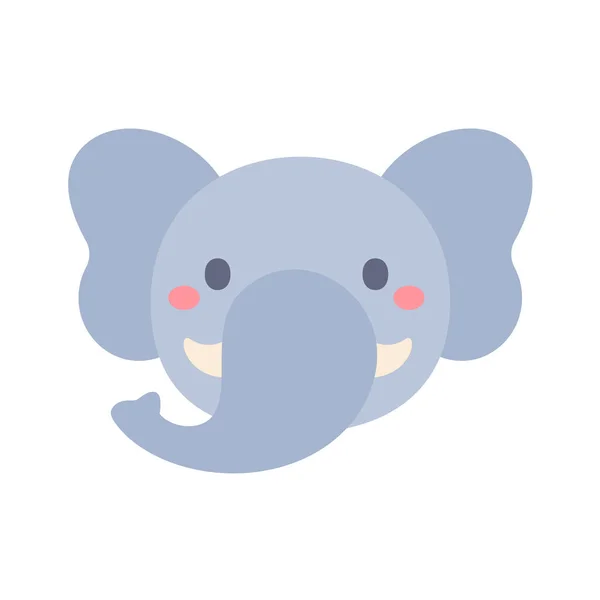Sloní Vektor Roztomilý Zvířecí Tvář Design Pro Děti — Stockový vektor