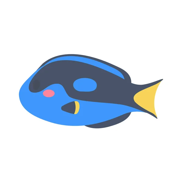 Вектор Морской Рыбы Милые Лица Животных Дизайн Детей — стоковый вектор