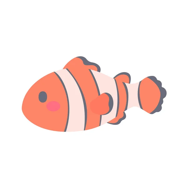 Sea Fish Vector Cute Animal Face Design Kids — Stock Vector