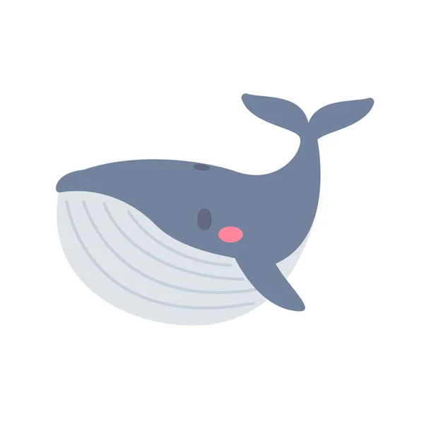 鯨ベクトル かわいい動物の顔 子供のためのデザイン — ストックベクタ