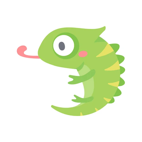 Chameleon Vector Cute Animal Face Design Kids — Stock Vector