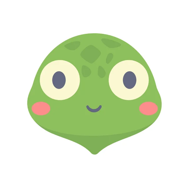 Turtle Vector Cute Animal Face Design Kids — Stock Vector