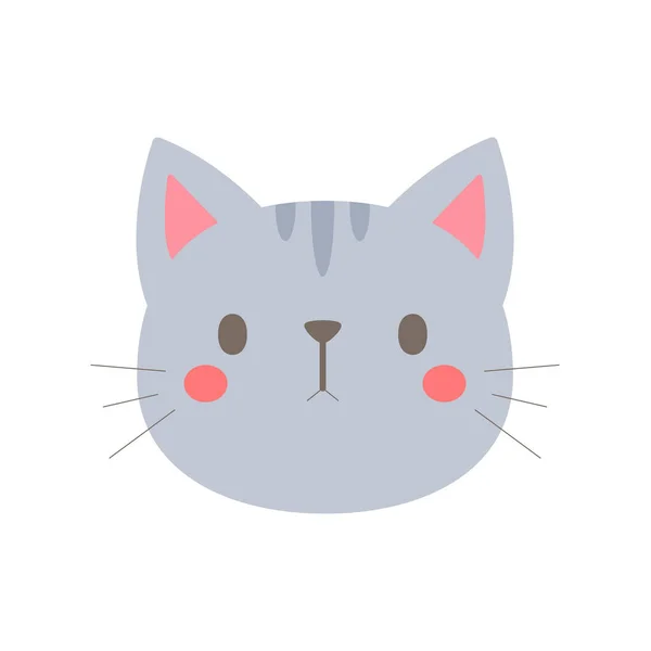 Cara Gato Dibujos Animados Mascotas Lindas Para Los Amantes Los — Vector de stock