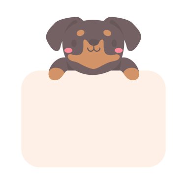 Çizgi film evcil hayvan metni çocuklar için sevimli köpek ve kedi çerçevesi