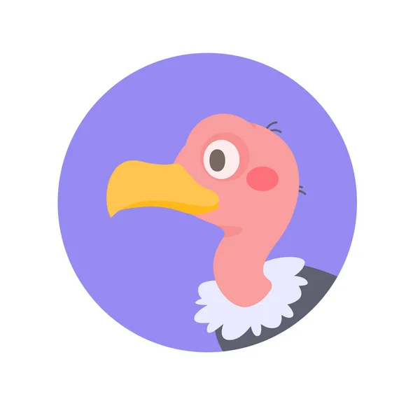 Pájaro Dibujos Animados Icono Aves Corral Zoológico Para Decoración Niños — Vector de stock