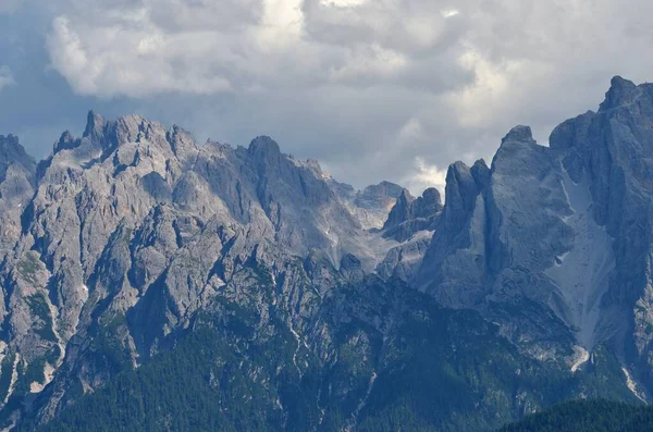 Primeiro Plano Croda Rocca Dei Baranci 2933 Metros Altura — Fotografia de Stock