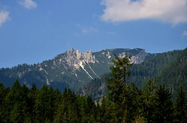 Vale Braies Montanha Spitzkofel Faz Parte Uma Lenda Formação Rochosa — Fotografia de Stock