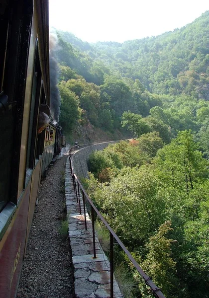 Vecchia Ferrovia Vivarais Scartamento Ridotto Collega Stazioni Tournon Lamastre Nella — Foto Stock