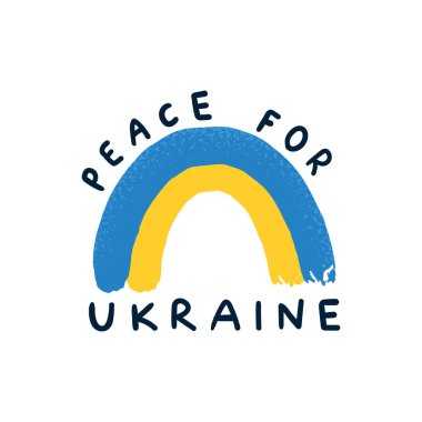 Ukrayna bayrağının renkleri. Ukrayna 'da barış çağrısı. Vektör illüstrasyonu beyaz arkaplanda izole edildi.