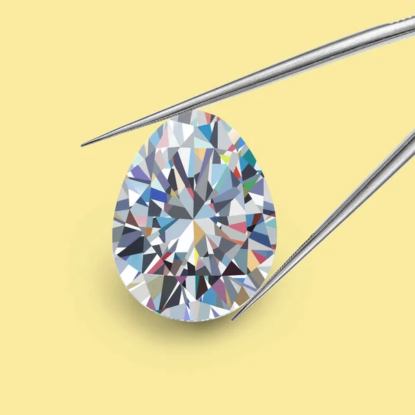 Illustratie Egg Shaped Diamond Conceptual Image Met Gekleurde Facetten Gehouden — Stockfoto