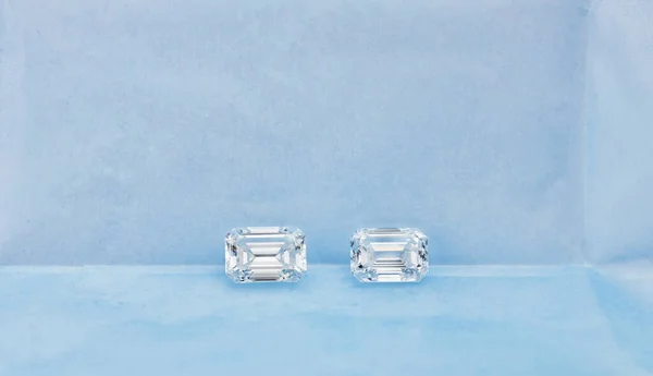 Carats Gros Diamants Taille Émeraude — Photo