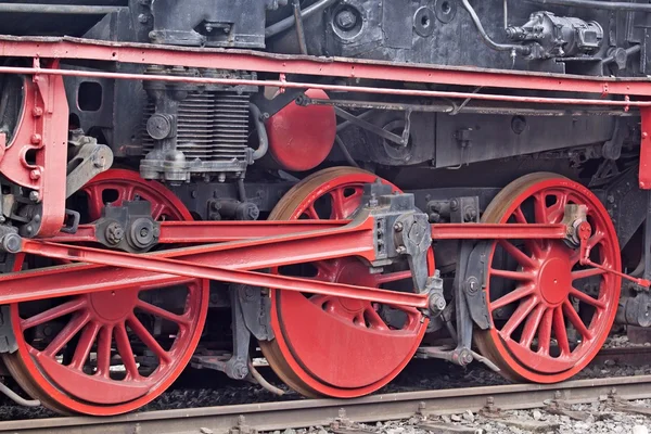 Los detalles de la locomotora de vapor — Foto de Stock