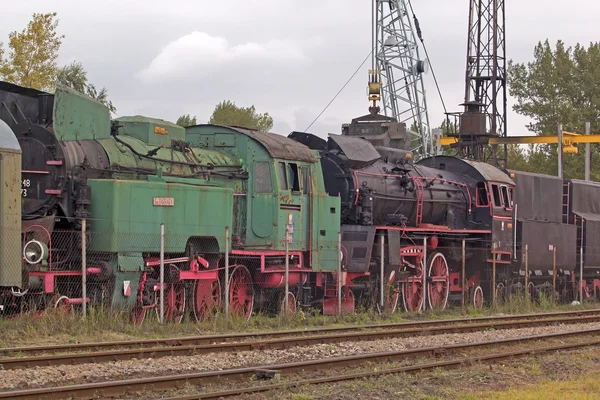Train de chemin de fer vintage noir à vapeur — Photo