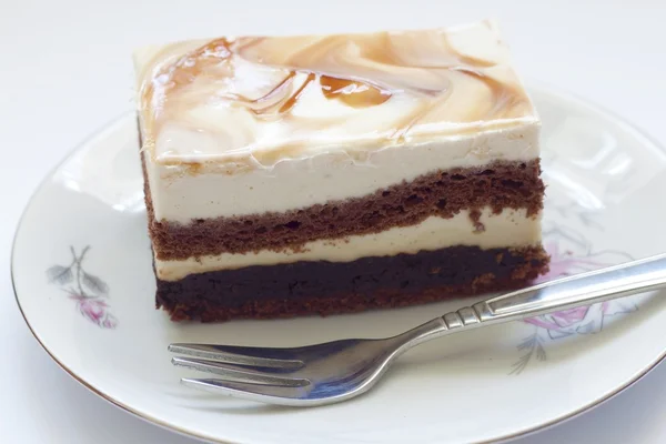 Leckere Schokolade und Cappucino-Kuchen — Stockfoto