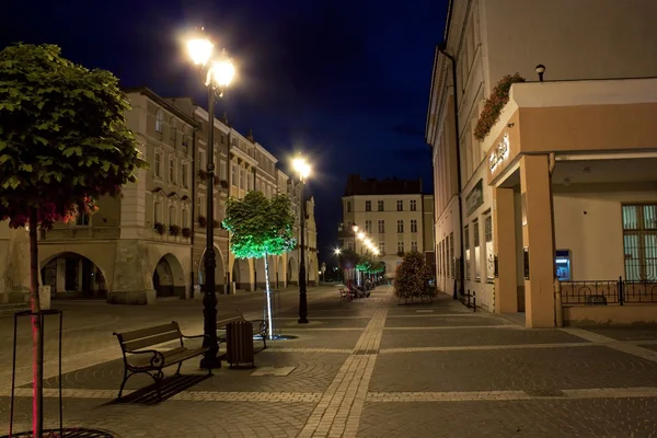 Malé město v noci — Stock fotografie