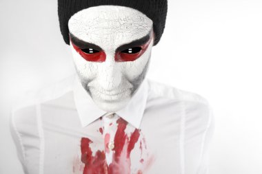 Alien with white face clipart