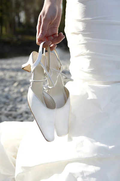 Dirty Bridal Shoes — Stock Photo, Image