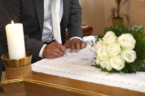 Firma del novio — Foto de Stock