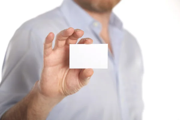 Man with business card — Stock Photo, Image