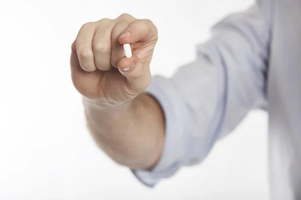 Man shows tablet — Stock Photo, Image