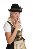 junge blonde Frau in bayerischer Tracht
