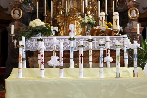 Velas sagradas en la comunión —  Fotos de Stock