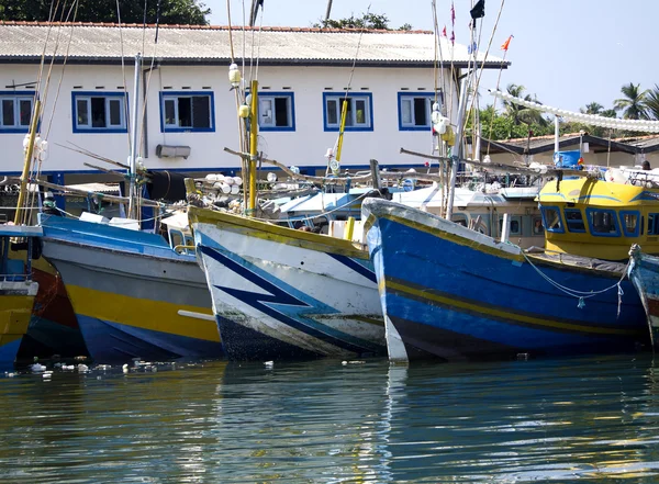 Fisher boats at the beach in the morning light — Stock Photo, Image