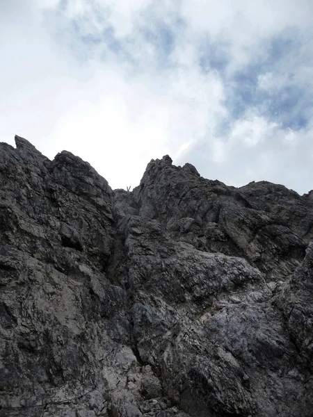 Alpspitze Mountain Ferrata Garmisch Partenkirchen Baviera Alemanha Verão — Fotografia de Stock