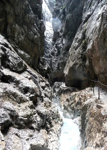 Canyon Hoellentalklamm Garmisch Beieren Duitsland Zomer — Stockfoto