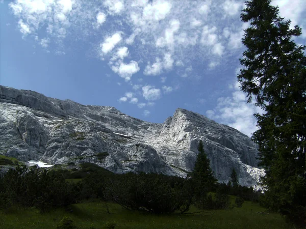春にはオーストリアのチロルにある山のグファートへの登山ツアー — ストック写真