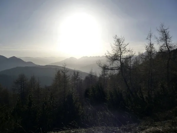 Randonnée Montagne Vers Montagne Hohe Munde Tyrol Autriche Hiver — Photo